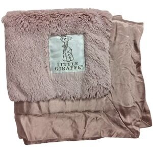 14" Little Giraffe Dark Pink Solid Baby Girl Security Blanket Lovey Satin Plush